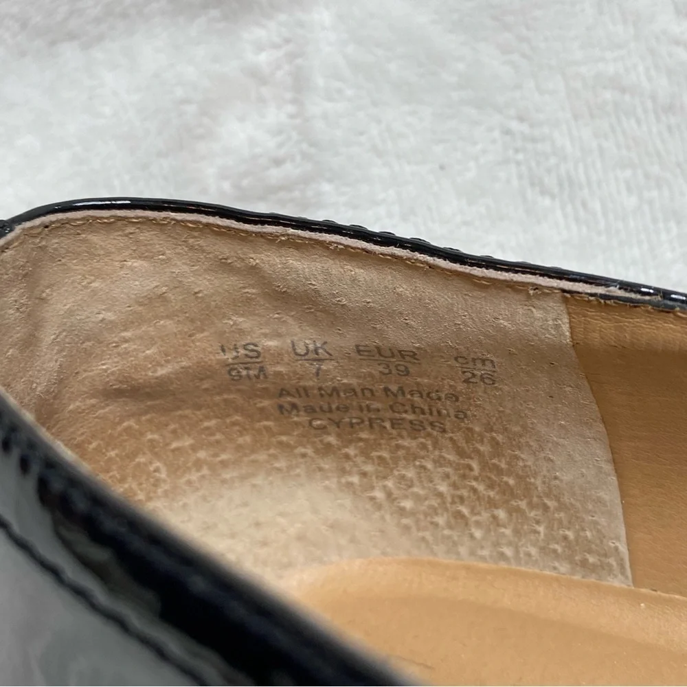 Franco Sarto Black Shiny Patent Leather Cypress Lug Sole Loafers - Picture 14 of 15